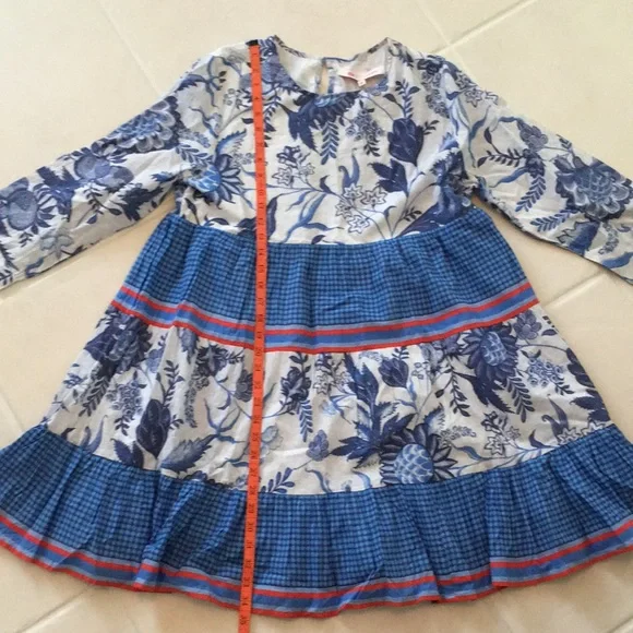 NWT Ro’s Garden Tiffany Rene blue block print mini dress - Picture 10 of 15